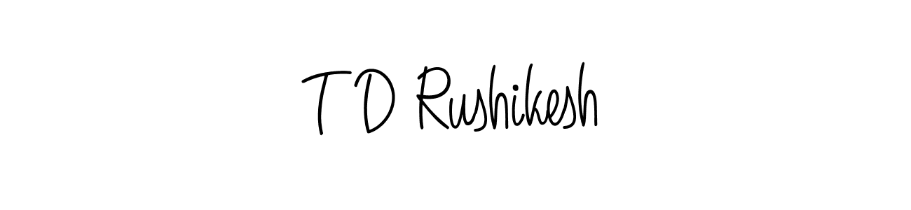 Make a short T D Rushikesh signature style. Manage your documents anywhere anytime using Angelique-Rose-font-FFP. Create and add eSignatures, submit forms, share and send files easily. T D Rushikesh signature style 5 images and pictures png