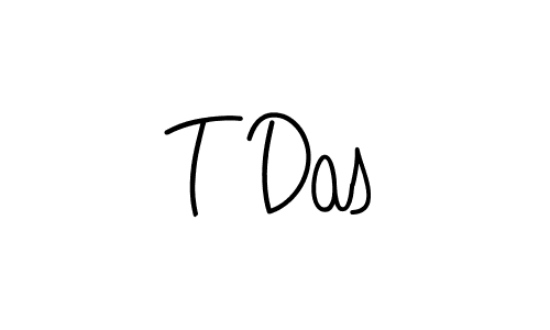Make a beautiful signature design for name T Das. With this signature (Angelique-Rose-font-FFP) style, you can create a handwritten signature for free. T Das signature style 5 images and pictures png