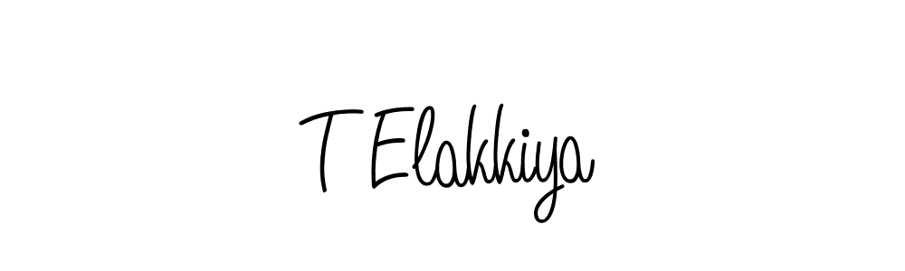 T Elakkiya stylish signature style. Best Handwritten Sign (Angelique-Rose-font-FFP) for my name. Handwritten Signature Collection Ideas for my name T Elakkiya. T Elakkiya signature style 5 images and pictures png