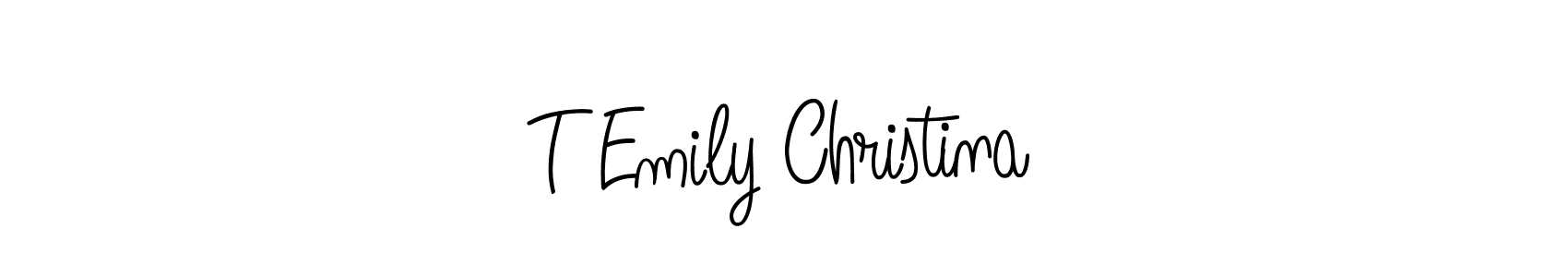 Also You can easily find your signature by using the search form. We will create T Emily Christina name handwritten signature images for you free of cost using Angelique-Rose-font-FFP sign style. T Emily Christina signature style 5 images and pictures png