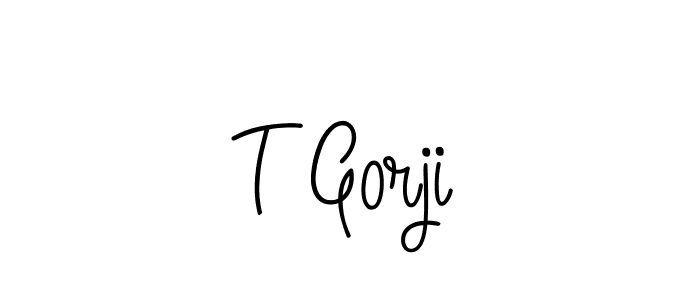 Also we have T Gorji name is the best signature style. Create professional handwritten signature collection using Angelique-Rose-font-FFP autograph style. T Gorji signature style 5 images and pictures png