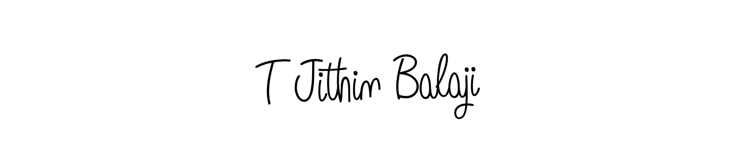 The best way (Angelique-Rose-font-FFP) to make a short signature is to pick only two or three words in your name. The name T Jithin Balaji include a total of six letters. For converting this name. T Jithin Balaji signature style 5 images and pictures png