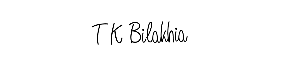 The best way (Angelique-Rose-font-FFP) to make a short signature is to pick only two or three words in your name. The name T K Bilakhia include a total of six letters. For converting this name. T K Bilakhia signature style 5 images and pictures png