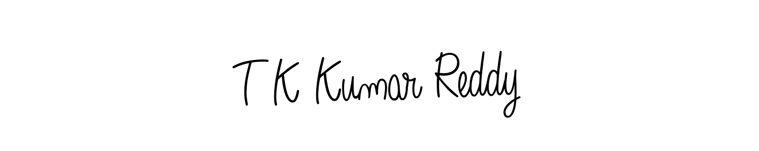 Create a beautiful signature design for name T K Kumar Reddy. With this signature (Angelique-Rose-font-FFP) fonts, you can make a handwritten signature for free. T K Kumar Reddy signature style 5 images and pictures png