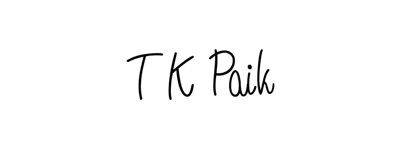 Make a beautiful signature design for name T K Paik. With this signature (Angelique-Rose-font-FFP) style, you can create a handwritten signature for free. T K Paik signature style 5 images and pictures png