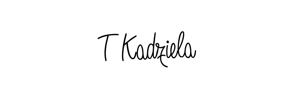 Check out images of Autograph of T Kadziela name. Actor T Kadziela Signature Style. Angelique-Rose-font-FFP is a professional sign style online. T Kadziela signature style 5 images and pictures png