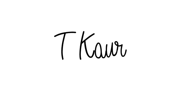 Make a beautiful signature design for name T Kaur. With this signature (Angelique-Rose-font-FFP) style, you can create a handwritten signature for free. T Kaur signature style 5 images and pictures png