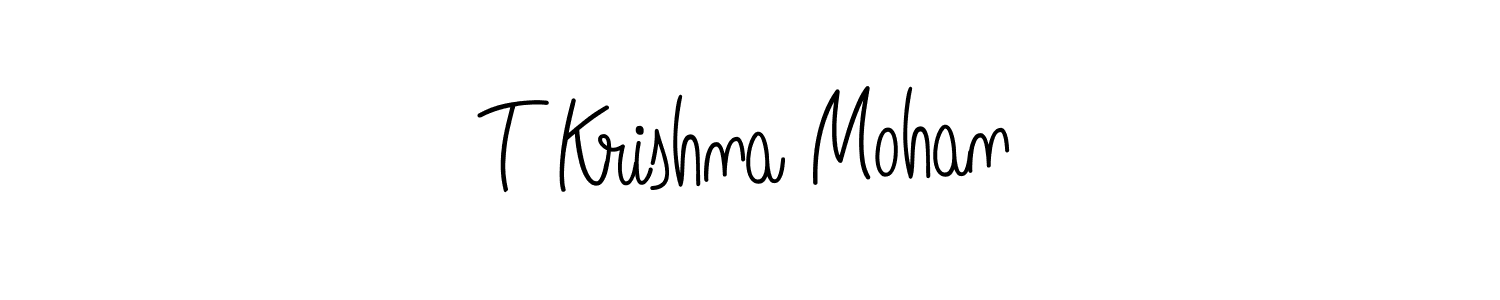 Make a beautiful signature design for name T Krishna Mohan. With this signature (Angelique-Rose-font-FFP) style, you can create a handwritten signature for free. T Krishna Mohan signature style 5 images and pictures png