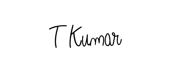 Design your own signature with our free online signature maker. With this signature software, you can create a handwritten (Angelique-Rose-font-FFP) signature for name T Kumar. T Kumar signature style 5 images and pictures png