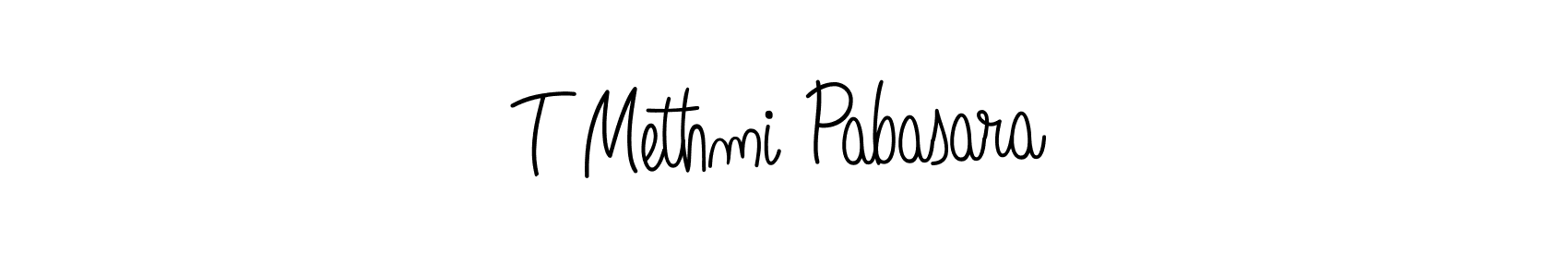 Create a beautiful signature design for name T Methmi Pabasara. With this signature (Angelique-Rose-font-FFP) fonts, you can make a handwritten signature for free. T Methmi Pabasara signature style 5 images and pictures png