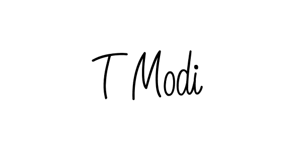 How to make T Modi name signature. Use Angelique-Rose-font-FFP style for creating short signs online. This is the latest handwritten sign. T Modi signature style 5 images and pictures png