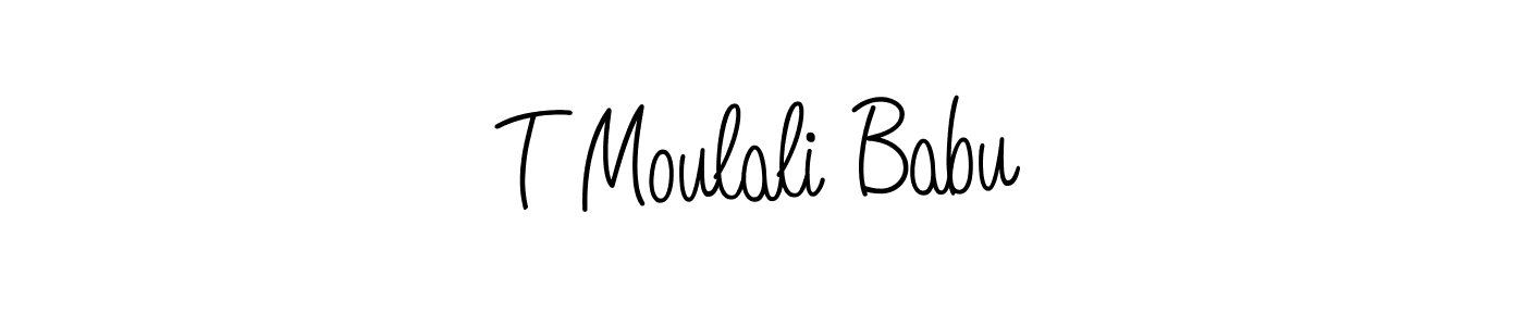 You should practise on your own different ways (Angelique-Rose-font-FFP) to write your name (T Moulali Babu) in signature. don't let someone else do it for you. T Moulali Babu signature style 5 images and pictures png