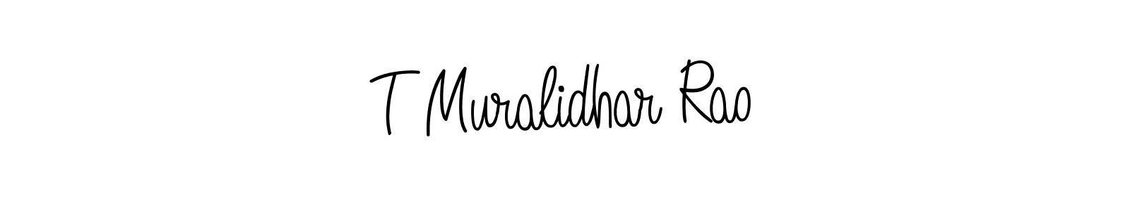 How to make T Muralidhar Rao name signature. Use Angelique-Rose-font-FFP style for creating short signs online. This is the latest handwritten sign. T Muralidhar Rao signature style 5 images and pictures png