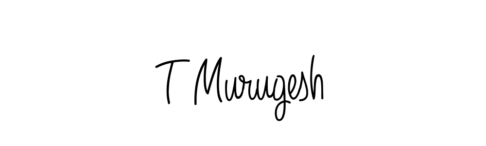 The best way (Angelique-Rose-font-FFP) to make a short signature is to pick only two or three words in your name. The name T Murugesh include a total of six letters. For converting this name. T Murugesh signature style 5 images and pictures png