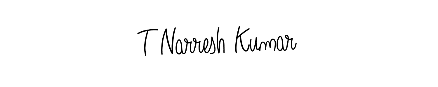 Make a beautiful signature design for name T Narresh Kumar. Use this online signature maker to create a handwritten signature for free. T Narresh Kumar signature style 5 images and pictures png