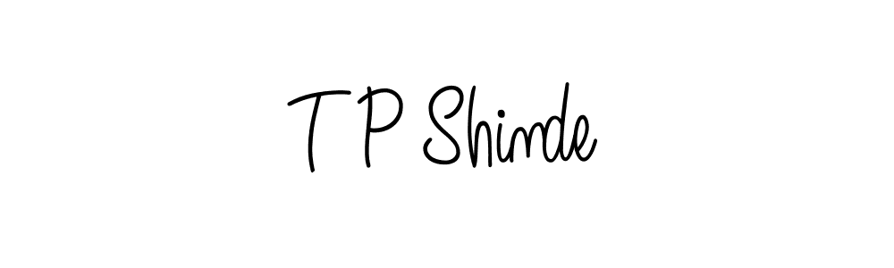 Make a beautiful signature design for name T P Shinde. With this signature (Angelique-Rose-font-FFP) style, you can create a handwritten signature for free. T P Shinde signature style 5 images and pictures png