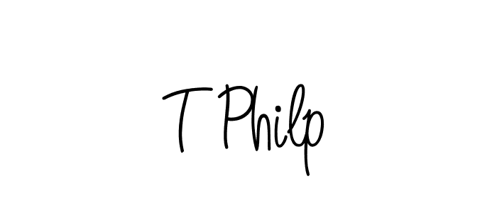 How to Draw T Philp signature style? Angelique-Rose-font-FFP is a latest design signature styles for name T Philp. T Philp signature style 5 images and pictures png