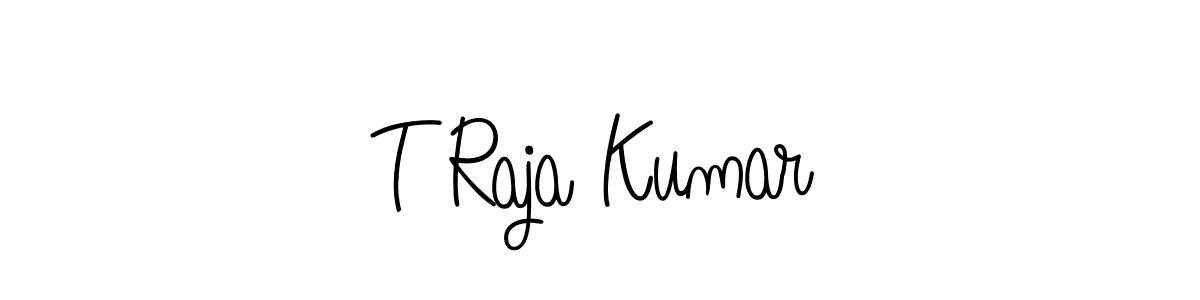 Make a beautiful signature design for name T Raja Kumar. With this signature (Angelique-Rose-font-FFP) style, you can create a handwritten signature for free. T Raja Kumar signature style 5 images and pictures png