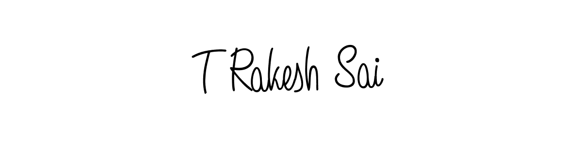 Use a signature maker to create a handwritten signature online. With this signature software, you can design (Angelique-Rose-font-FFP) your own signature for name T Rakesh Sai. T Rakesh Sai signature style 5 images and pictures png