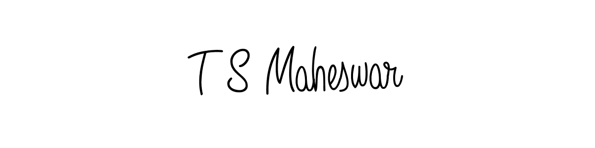 The best way (Angelique-Rose-font-FFP) to make a short signature is to pick only two or three words in your name. The name T S Maheswar include a total of six letters. For converting this name. T S Maheswar signature style 5 images and pictures png