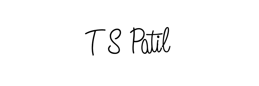 Make a beautiful signature design for name T S Patil. With this signature (Angelique-Rose-font-FFP) style, you can create a handwritten signature for free. T S Patil signature style 5 images and pictures png