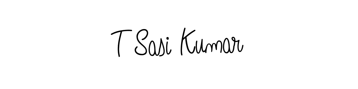 You should practise on your own different ways (Angelique-Rose-font-FFP) to write your name (T Sasi Kumar) in signature. don't let someone else do it for you. T Sasi Kumar signature style 5 images and pictures png