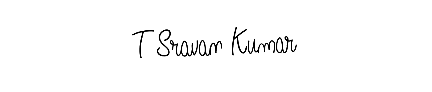 Design your own signature with our free online signature maker. With this signature software, you can create a handwritten (Angelique-Rose-font-FFP) signature for name T Sravan Kumar. T Sravan Kumar signature style 5 images and pictures png