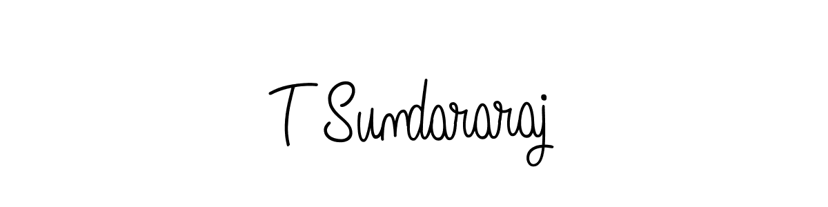 Design your own signature with our free online signature maker. With this signature software, you can create a handwritten (Angelique-Rose-font-FFP) signature for name T Sundararaj. T Sundararaj signature style 5 images and pictures png