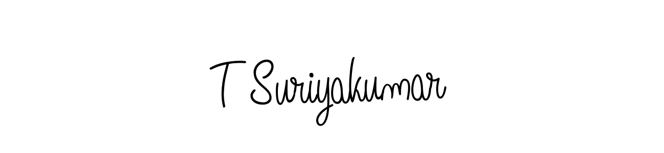 How to make T Suriyakumar name signature. Use Angelique-Rose-font-FFP style for creating short signs online. This is the latest handwritten sign. T Suriyakumar signature style 5 images and pictures png