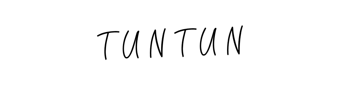 T U N T U N stylish signature style. Best Handwritten Sign (Angelique-Rose-font-FFP) for my name. Handwritten Signature Collection Ideas for my name T U N T U N. T U N T U N signature style 5 images and pictures png