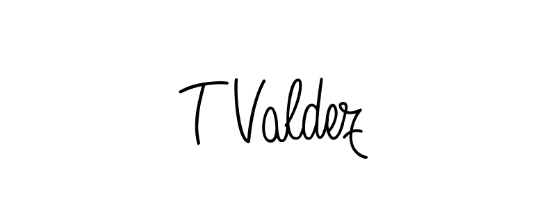 Make a beautiful signature design for name T Valdez. With this signature (Angelique-Rose-font-FFP) style, you can create a handwritten signature for free. T Valdez signature style 5 images and pictures png