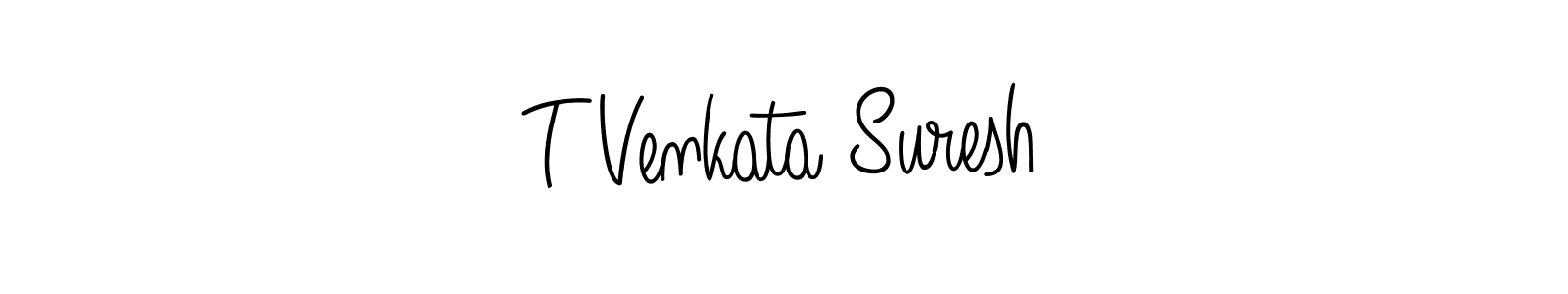 Design your own signature with our free online signature maker. With this signature software, you can create a handwritten (Angelique-Rose-font-FFP) signature for name T Venkata Suresh. T Venkata Suresh signature style 5 images and pictures png