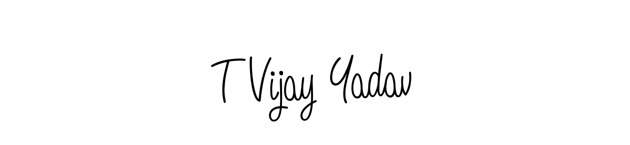 Use a signature maker to create a handwritten signature online. With this signature software, you can design (Angelique-Rose-font-FFP) your own signature for name T Vijay Yadav. T Vijay Yadav signature style 5 images and pictures png