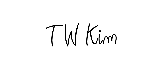T W Kim stylish signature style. Best Handwritten Sign (Angelique-Rose-font-FFP) for my name. Handwritten Signature Collection Ideas for my name T W Kim. T W Kim signature style 5 images and pictures png