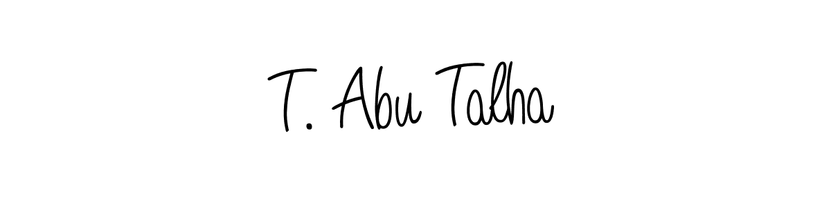 The best way (Angelique-Rose-font-FFP) to make a short signature is to pick only two or three words in your name. The name T. Abu Talha include a total of six letters. For converting this name. T. Abu Talha signature style 5 images and pictures png