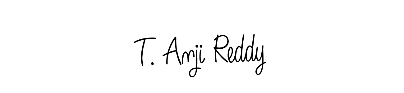 The best way (Angelique-Rose-font-FFP) to make a short signature is to pick only two or three words in your name. The name T. Anji Reddy include a total of six letters. For converting this name. T. Anji Reddy signature style 5 images and pictures png