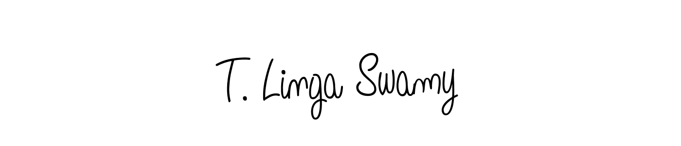 if you are searching for the best signature style for your name T. Linga Swamy. so please give up your signature search. here we have designed multiple signature styles  using Angelique-Rose-font-FFP. T. Linga Swamy signature style 5 images and pictures png