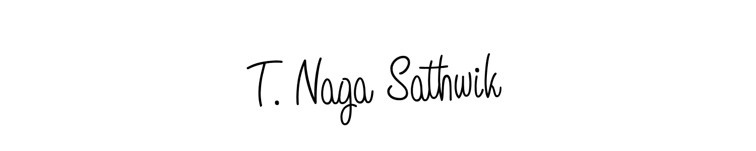 Also You can easily find your signature by using the search form. We will create T. Naga Sathwik name handwritten signature images for you free of cost using Angelique-Rose-font-FFP sign style. T. Naga Sathwik signature style 5 images and pictures png