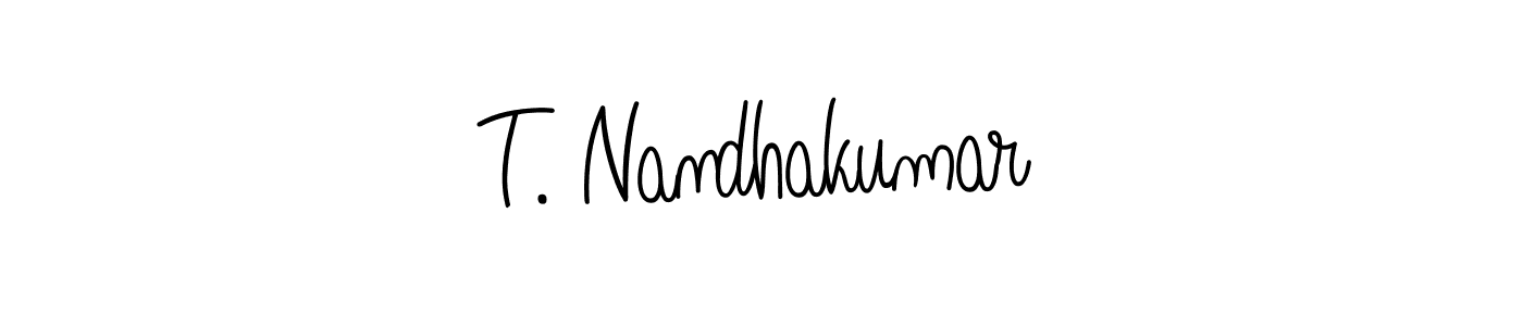 Use a signature maker to create a handwritten signature online. With this signature software, you can design (Angelique-Rose-font-FFP) your own signature for name T. Nandhakumar. T. Nandhakumar signature style 5 images and pictures png