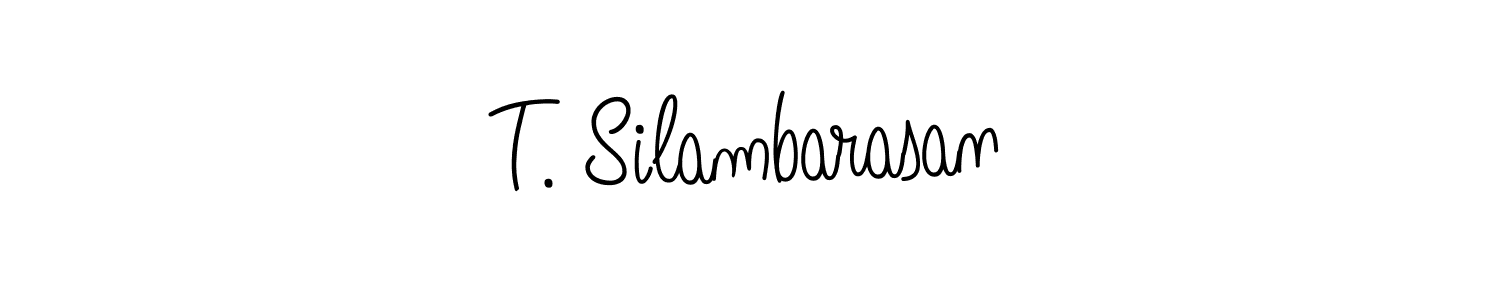 You should practise on your own different ways (Angelique-Rose-font-FFP) to write your name (T. Silambarasan) in signature. don't let someone else do it for you. T. Silambarasan signature style 5 images and pictures png