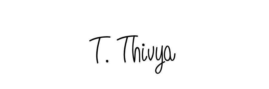 Use a signature maker to create a handwritten signature online. With this signature software, you can design (Angelique-Rose-font-FFP) your own signature for name T. Thivya. T. Thivya signature style 5 images and pictures png