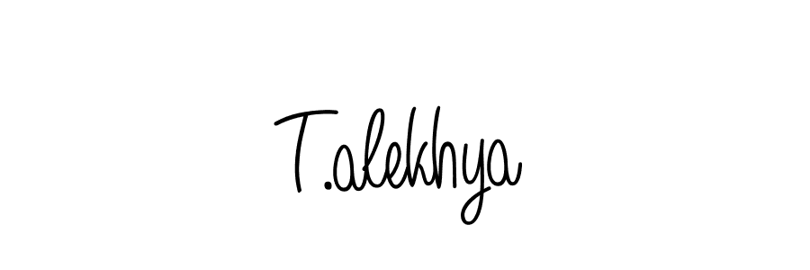 You should practise on your own different ways (Angelique-Rose-font-FFP) to write your name (T.alekhya) in signature. don't let someone else do it for you. T.alekhya signature style 5 images and pictures png