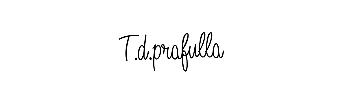 Use a signature maker to create a handwritten signature online. With this signature software, you can design (Angelique-Rose-font-FFP) your own signature for name T.d.prafulla. T.d.prafulla signature style 5 images and pictures png