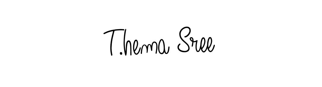 The best way (Angelique-Rose-font-FFP) to make a short signature is to pick only two or three words in your name. The name T.hema Sree include a total of six letters. For converting this name. T.hema Sree signature style 5 images and pictures png