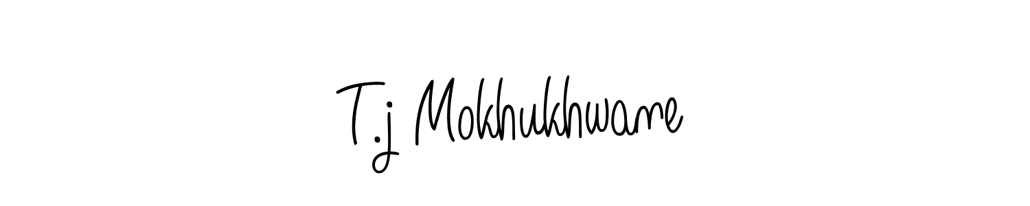 You should practise on your own different ways (Angelique-Rose-font-FFP) to write your name (T.j Mokhukhwane) in signature. don't let someone else do it for you. T.j Mokhukhwane signature style 5 images and pictures png