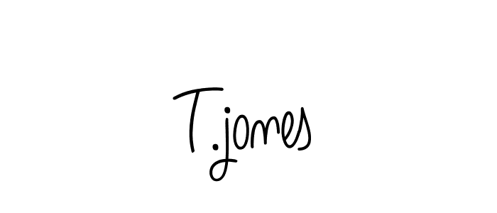 Make a beautiful signature design for name T.jones. With this signature (Angelique-Rose-font-FFP) style, you can create a handwritten signature for free. T.jones signature style 5 images and pictures png