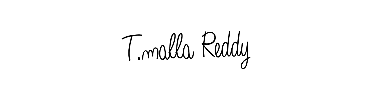 Create a beautiful signature design for name T.malla Reddy. With this signature (Angelique-Rose-font-FFP) fonts, you can make a handwritten signature for free. T.malla Reddy signature style 5 images and pictures png