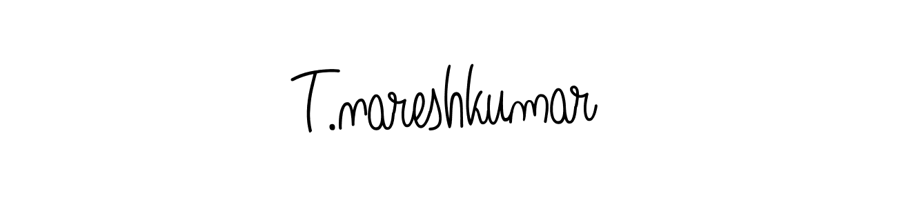 You should practise on your own different ways (Angelique-Rose-font-FFP) to write your name (T.nareshkumar) in signature. don't let someone else do it for you. T.nareshkumar signature style 5 images and pictures png