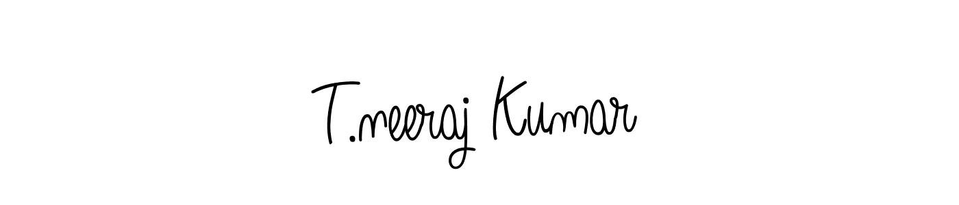 Design your own signature with our free online signature maker. With this signature software, you can create a handwritten (Angelique-Rose-font-FFP) signature for name T.neeraj Kumar. T.neeraj Kumar signature style 5 images and pictures png