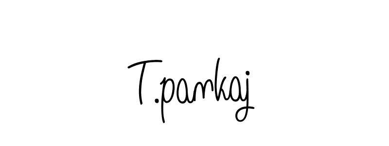 Use a signature maker to create a handwritten signature online. With this signature software, you can design (Angelique-Rose-font-FFP) your own signature for name T.pankaj. T.pankaj signature style 5 images and pictures png